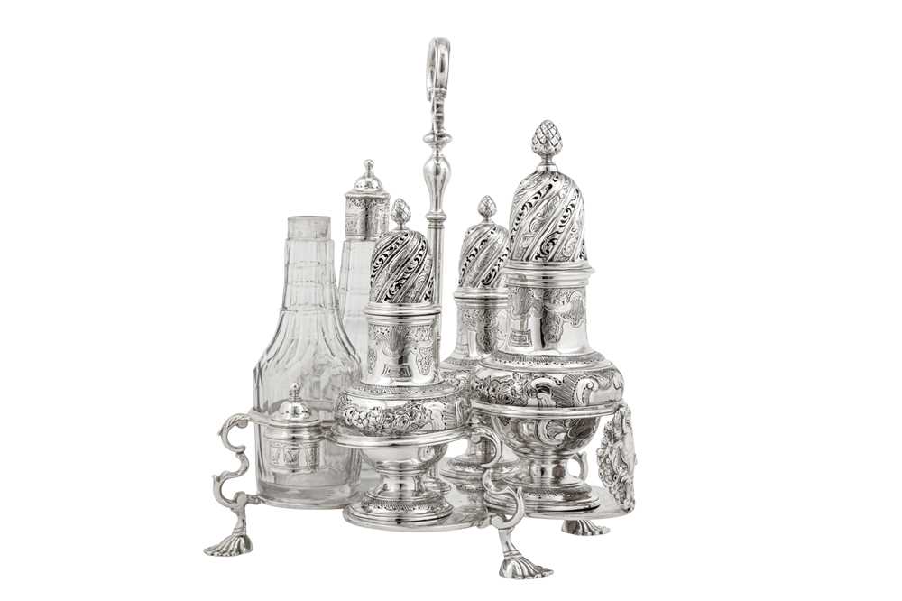 A good George II sterling silver Warwick cruet, London 1744 by George Hindmarsh (first reg. 6th July - Image 4 of 9