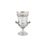 A George III sterling silver twin handled standing cup, London 1805 by Solomon Hougham