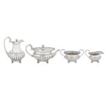 An Edwardian sterling silver four-piece tea and coffee service, London 1904/09 by messrs Barnard