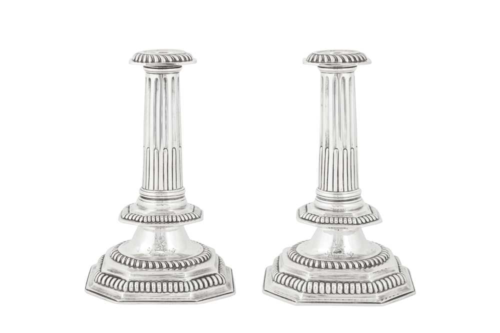 A pair of Victorian sterling silver candlesticks, London 1875 by John Henry Williamson - Image 2 of 4