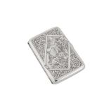 A Victorian sterling silver card case, London 1882 by Sampson Mordan