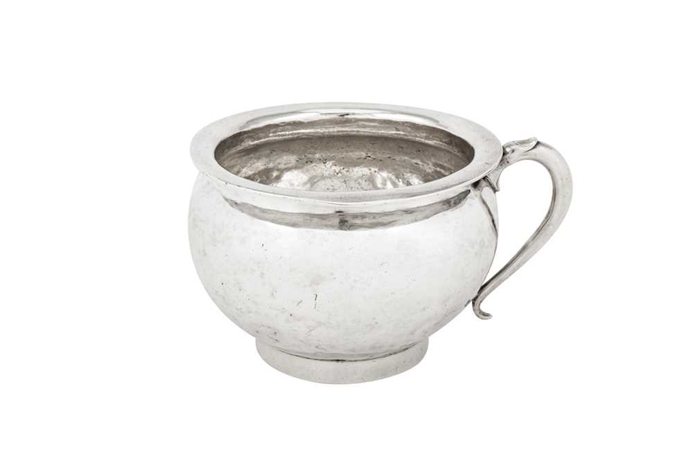 A 19th century South American unmarked silver chamber pot, probably Mexican or Peruvian