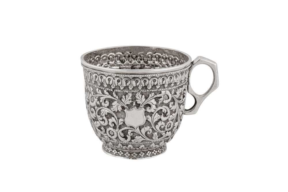 A late 19th / early 20th century Anglo – Indian silver christening mug or cup, Cutch circa 1900, mar