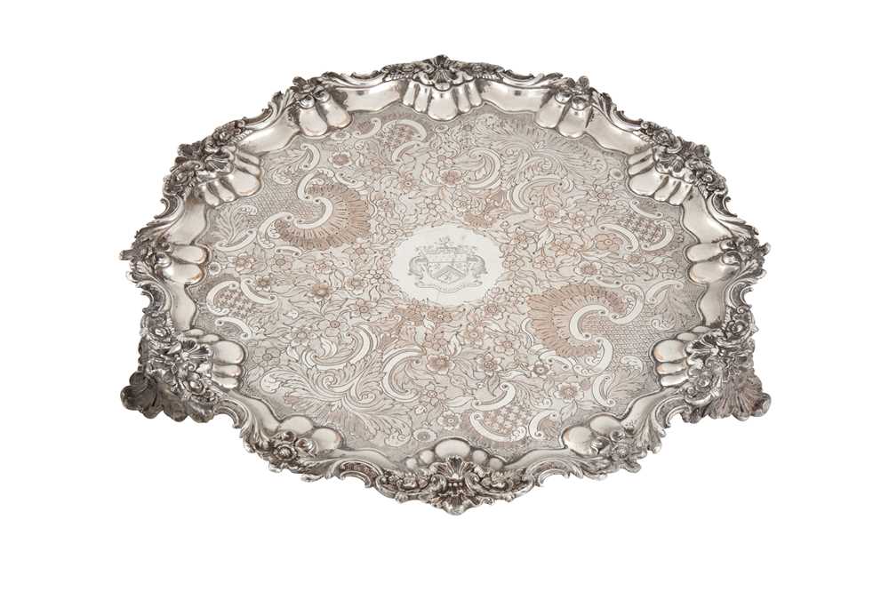 A large George IV Old Sheffield Silver Plate salver, Sheffield circa 1825