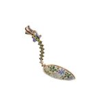 An early 20th century Norwegian silver gilt and plique-à-jour enamel tea caddy spoon, Bergen circa 1