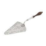 A George III sterling silver fish slice, London 1766 by William Plumber