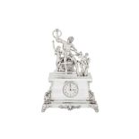 The Laocoön – A late 20th century Spanish 915 standard silver mantle clock, circa 1980