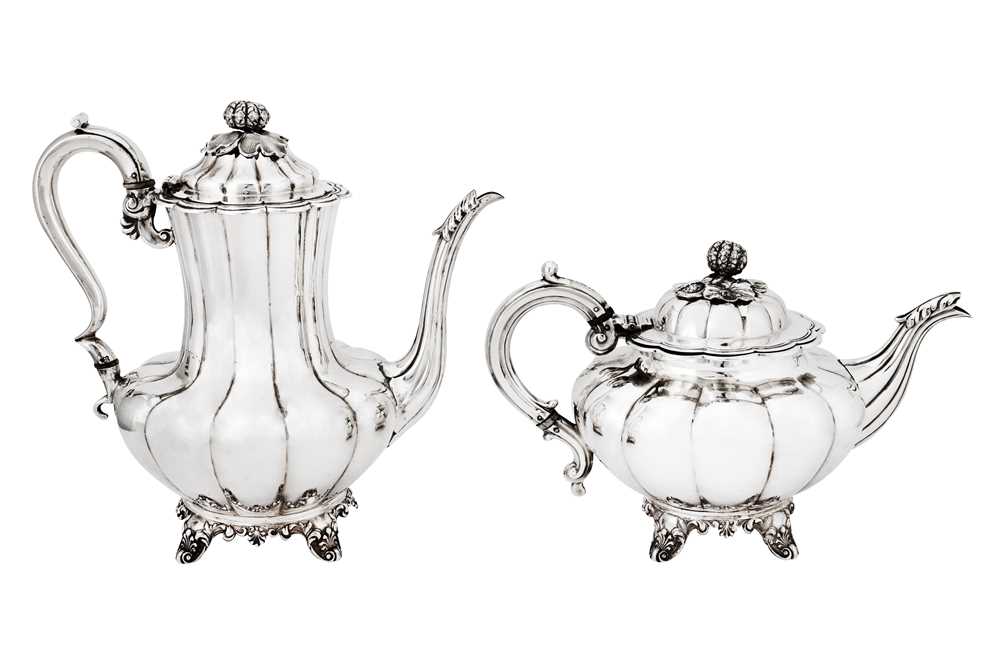 A closely matched Victorian sterling silver four-piece tea and coffee service - Image 2 of 13