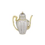 A rare and interesting early to mid-18th century Chinese parcel gilt silver wine pot, circa 1720-50