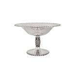 An Elizabeth II ‘Arts and Crafts’ sterling silver footed fruit bowl or comport, Birmingham 1968 by A