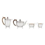 A George V sterling silver four-piece tea and coffee service, Sheffield 1933/34 by Cooper Brothers