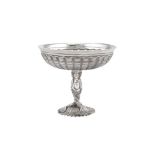 A George V cast sterling silver pedestal sweets bowl, London 1913 by Goldsmiths and Silversmiths