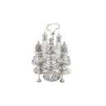 A good George II sterling silver Warwick cruet, London 1744 by George Hindmarsh (first reg. 6th July