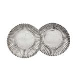 A pair of late 17th / early 18th century Chinese silver tea bowl saucers, circa 1700