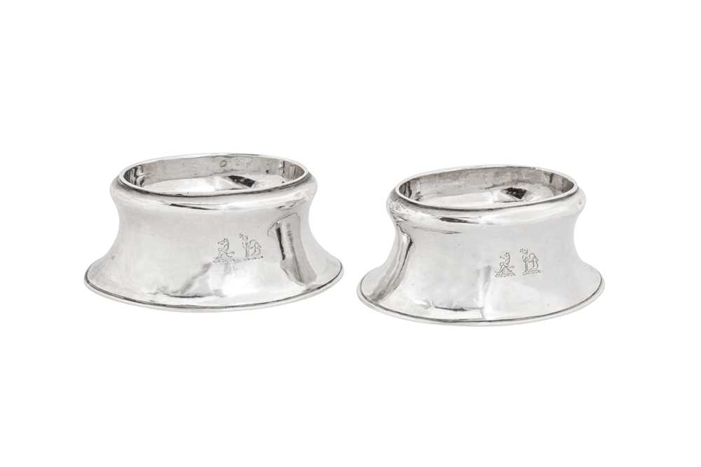 A pair of George II sterling silver trencher salts, London 1732 by Edward Wood (first reg. 18th Aug