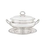 A Victorian silver plated (EPNS) soup tureen on stand, Birmingham 1897 by Elkington and Co