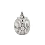 An unusual George III sterling silver ‘Grecomania’ tea caddy, London 1775 by Samuel Whitford II