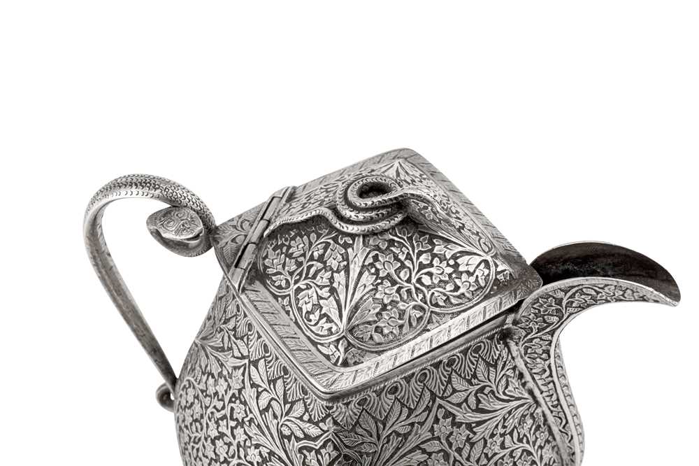 A late 19th century Anglo – Indian unmarked silver teapot, Kashmir circa 1890 - Image 3 of 3