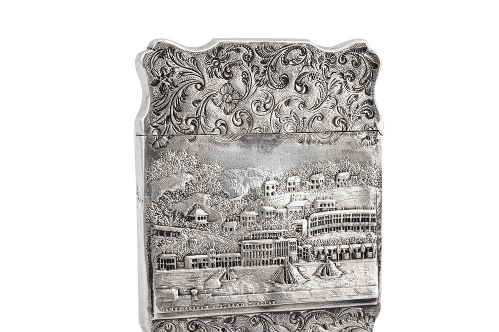 A rare Victorian sterling silver ‘castle top’ card case, Birmingham 1840 by Taylor and Perry - Image 3 of 4