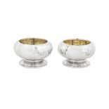 A pair of George IV sterling silver salts, London 1821 by William Eaton or William Esterbrook