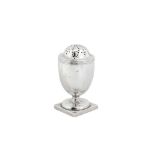 A rare George III Scottish provincial silver pepper caster, Perth circa 1800 by Robert Keay I (activ