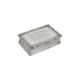 A large William IV sterling silver snuff box, Birmingham 1830 by Thomas Shaw