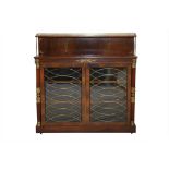 A REGENCY ROSEWOOD AND BRASS CHIFFONIER