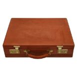 AN ASPREY TAN LEATHER BRIEFCASE