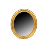 A 19TH CENTURY FRENCH OVAL GILT MIRROR 0