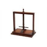 A 19TH CENTURY MAHOGANY BOOK PRESS