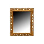 A GILT FRAMED RECTANGULAR MIRROR, LATE 19TH CENTURY