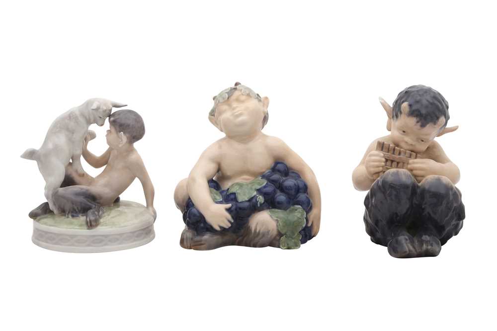 A COLLECTION OF THREE ROYAL COPENHAGEN PORCELAIN FIGURES