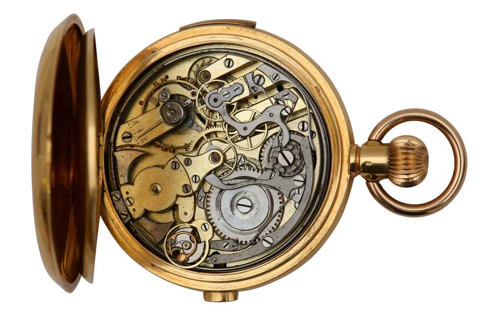 AN 18K GOLD SWISS FULL HUNTER REPEATER POCKET WATCH - Image 2 of 5