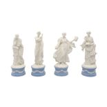 A GROUP OF 20TH-CENTURY WEDGWOOD JASPERWARE CLASSICAL MUSES SCULPTURES