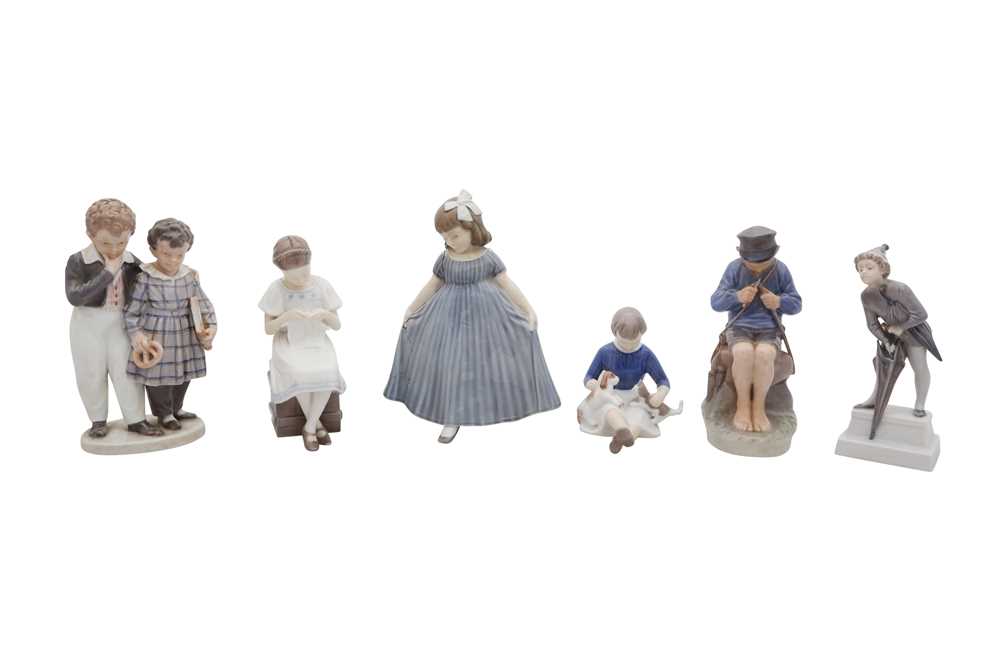 A COLLECTION OF SIX COPENHAGEN PORCELAIN FIGURES