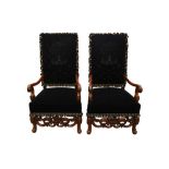 A GOOD PAIR OF LOUIS XIV STYLE ARMCHAIRS
