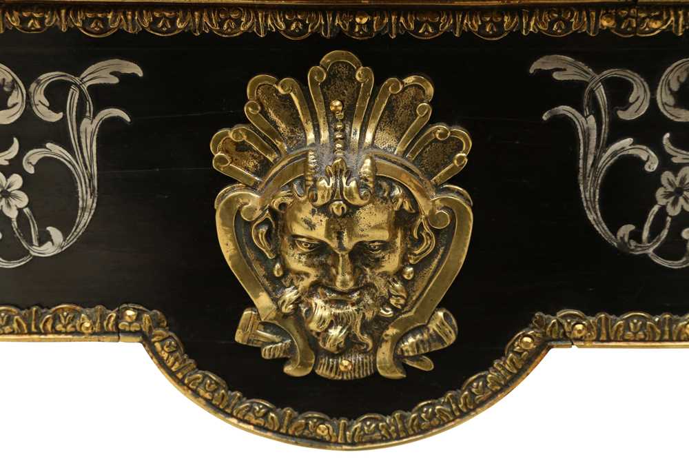 A FRENCH LOUIS XV STYLE EBONISED AND PEWTER INLAID CARD TABLE, LATE 19TH CENTURY - Image 4 of 4