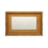 A RECTANGULAR GILT FRAMED WALL MIRROR