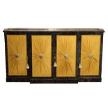 A CONTEMPORARY MAITLAND SMITH REGENCY STYLE TESSELATED HORN BREAKFRONT SIDEBOARD