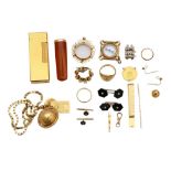AN INTERESTING MISCELLANEOUS GROUP OF JEWELLERY AND DESK FINDING