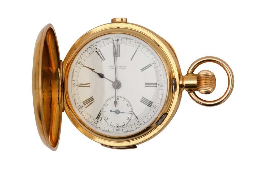 AN 18K GOLD SWISS FULL HUNTER REPEATER POCKET WATCH