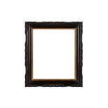 A CHINA TRADE 18TH CENTURY STYLE CARVED AND EBONISED SWEPT FRAME