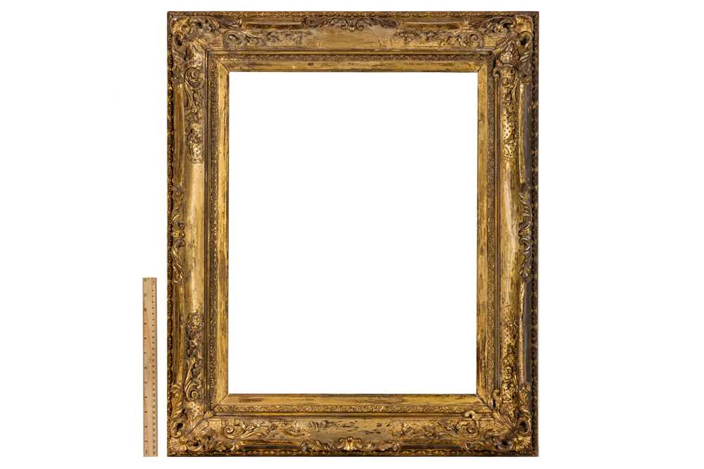 A CHINA TRADE LOUIS XIV STYLE CARVED AND GILDED FRAME - Image 4 of 4