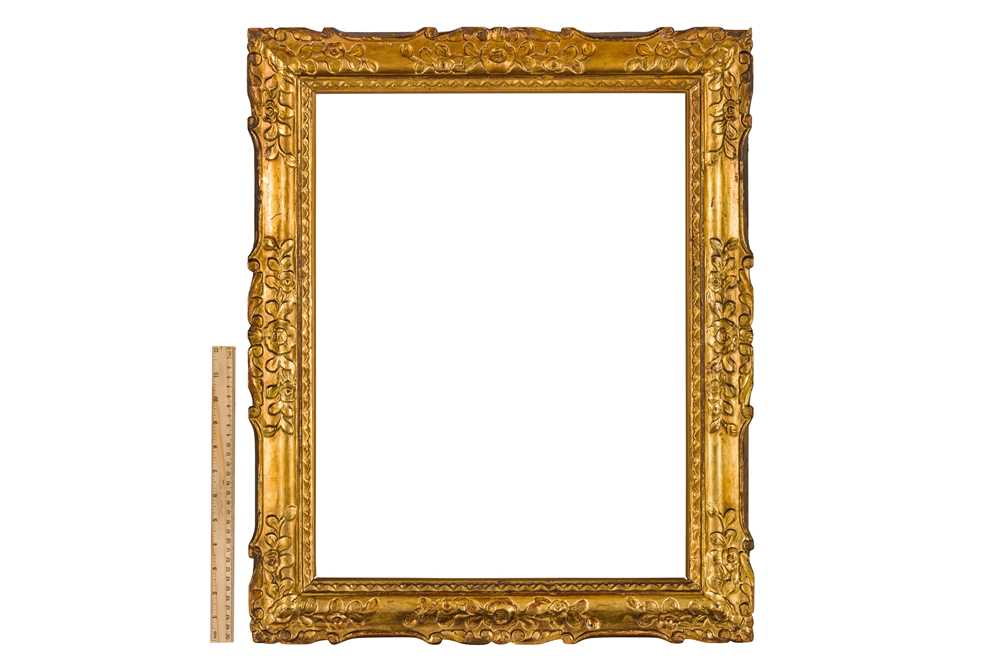A PAIR OF EARLY 19TH CENTURY LOUIS XIV STYLE CARVED AND GILDED, CHINA TRADE FRAMES - Image 9 of 9
