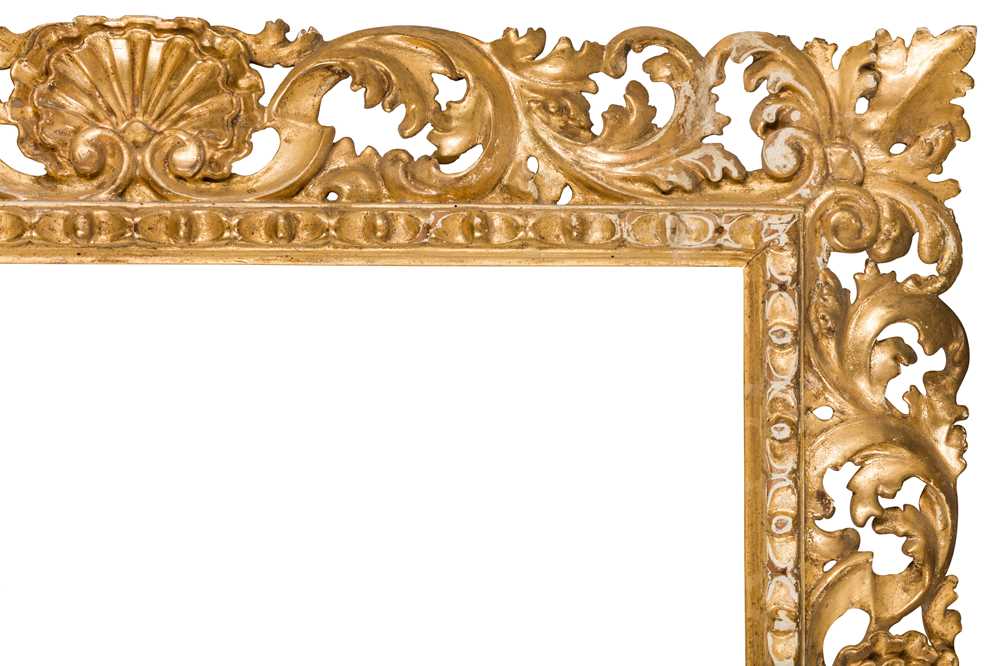 AN ITALIAN FLORENTINE 19TH CENTURY CARVED, PIERCED AND GILDED FRAME - Image 2 of 4