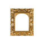 AN ITALIAN FLORENTINE 19TH CENTURY CARVED, PIERCED AND GILDED FRAME