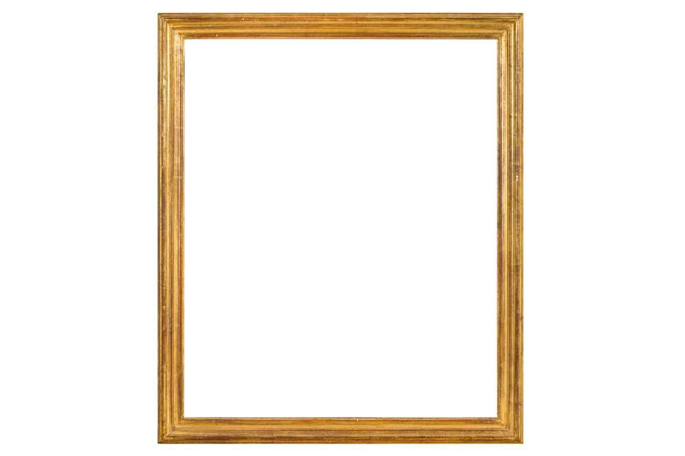 AN ITALIAN 18TH CENTURY STYLE PLAIN MOULDING CILDED FRAME