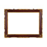 CHINA TRADE 19TH CENTURY CARVED, POLISHED AND GILDED SWEPT FRAME