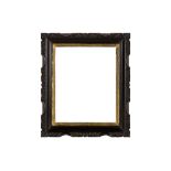 A CHINA TRADE 18TH CENTURY STYLE CARVED AND EBONISED SWEPT FRAME