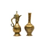 TWO ENGRAVED BRASS VESSELS Late Qajar Iran, ca. 1880s - 1920s